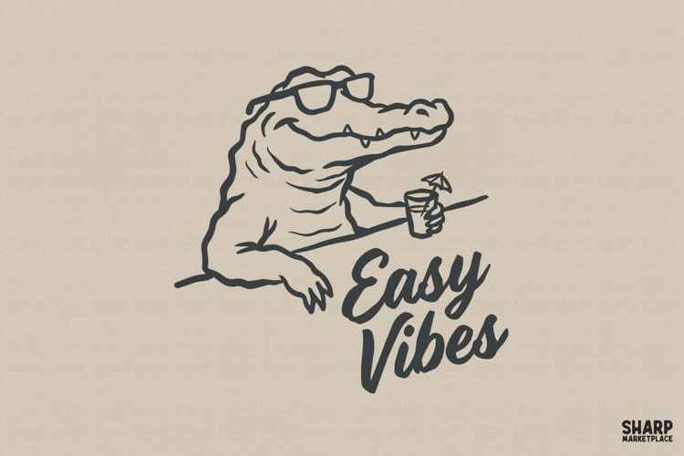 Easy Vibes Summer Trendy Shirt Sublimation, Funny Alligator