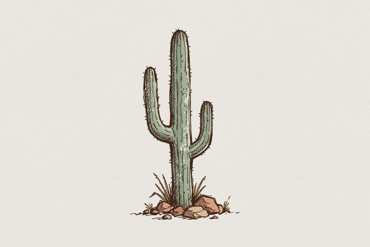 Cactus PNG, Desert Plant Illustration, Succulent Clipart,