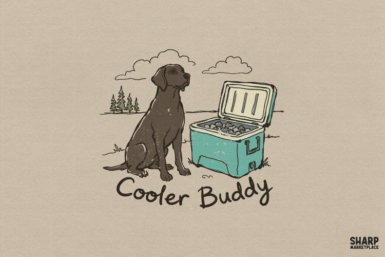 Cooler Buddy Dog Mom PNG Labrador Ice Chest Art, Camping