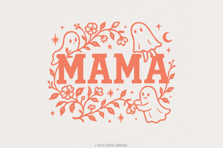 Mama Ghost PNG, Cute Halloween Mama Shirt PNG, Floral