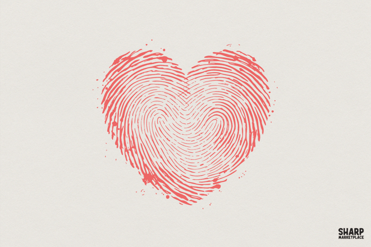 Heart Fingerprint PNG, Unique Love Digital Download Shirt
