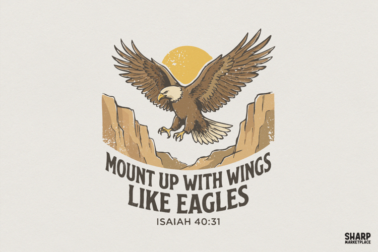 Mount Up With Wings Like Eagles PNG, Isaiah 40:31 Scripture