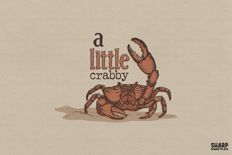 A Little Crabby, Funny PNG Summer PNG Beach Design,