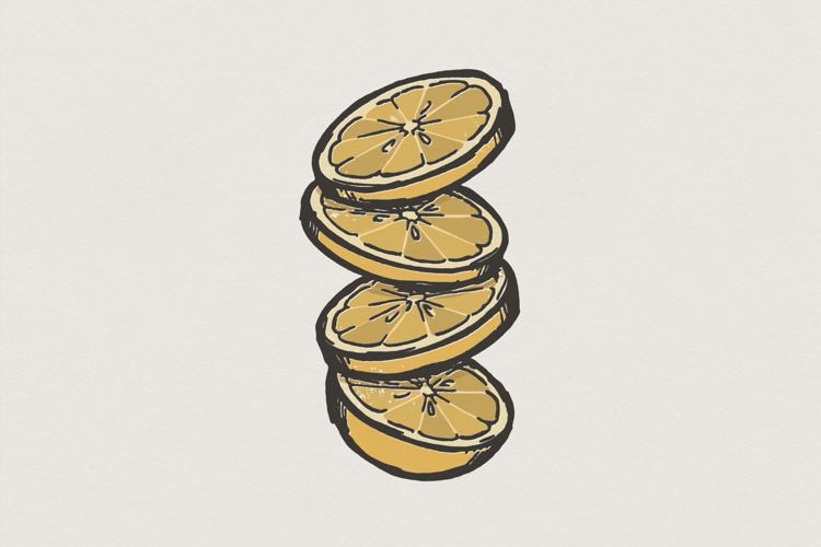 Stacked Lemon Slices PNG, Citrus Fruit Clipart for