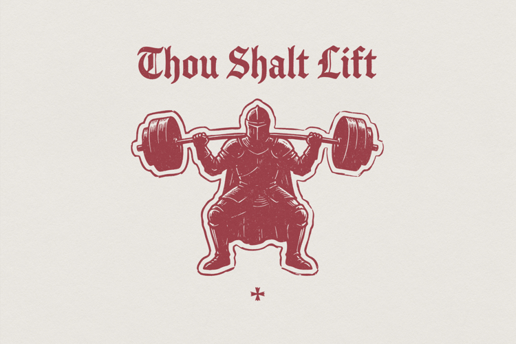 Thou Shalt Lift PNG, Vintage Knight Gym Shirt,