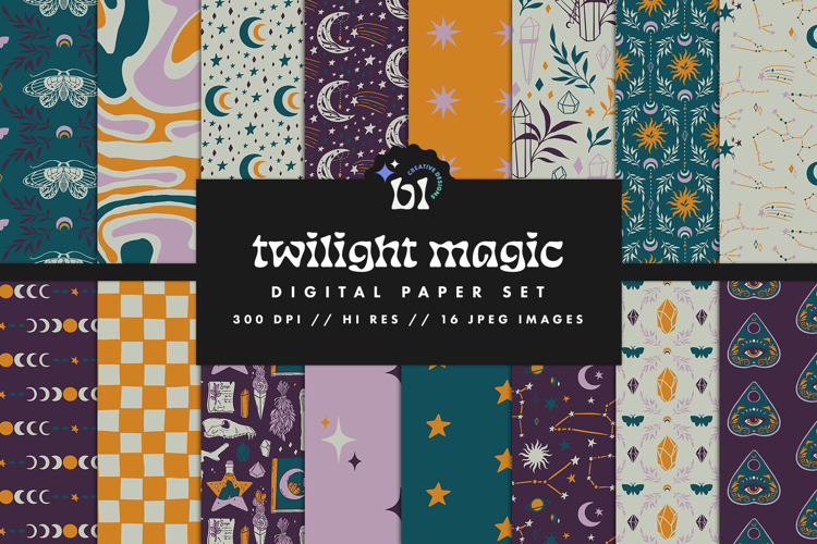 16 Twilight Magic Seamless Patterns