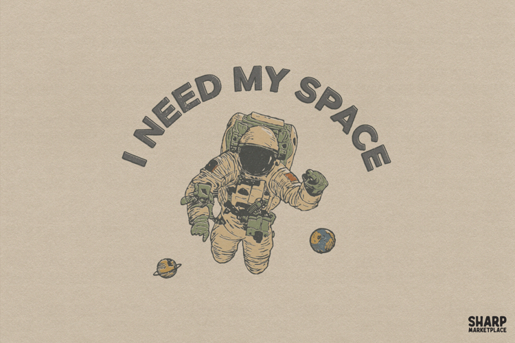 I Need My Space Funny Floating Astronaut And Planets Pun