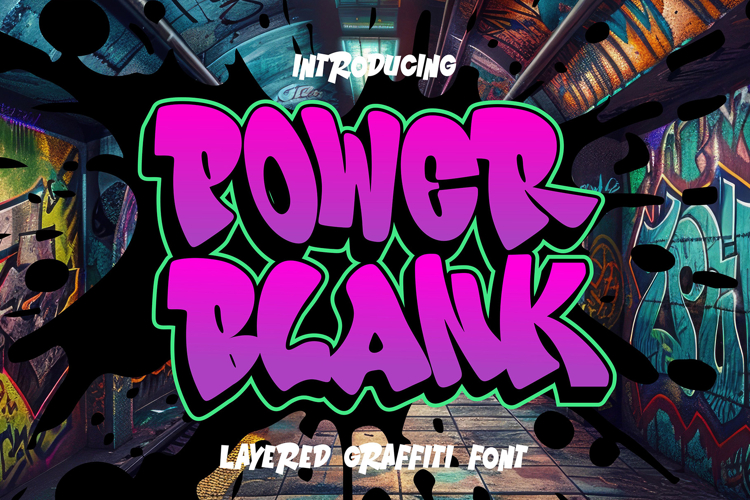 Power Blank | Bold Layered Graffiti Font