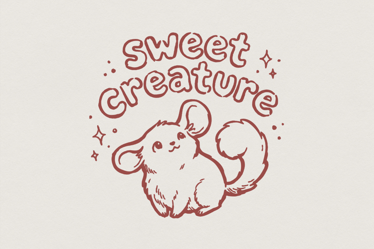 Sweet Creature PNG, Cute Animal Digital Download, Kawaii