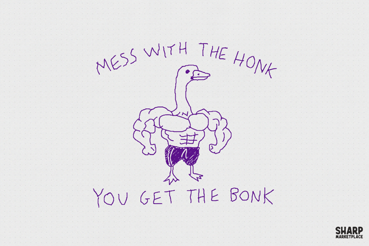 Mess With The Honk You Get The Bonk Goose PNG, Funny Shirt, example image 1