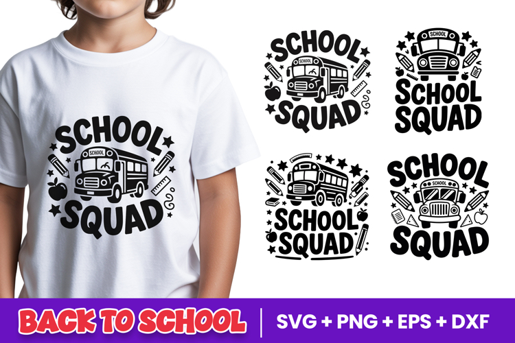 Back to School Squad Bus SVG PNG