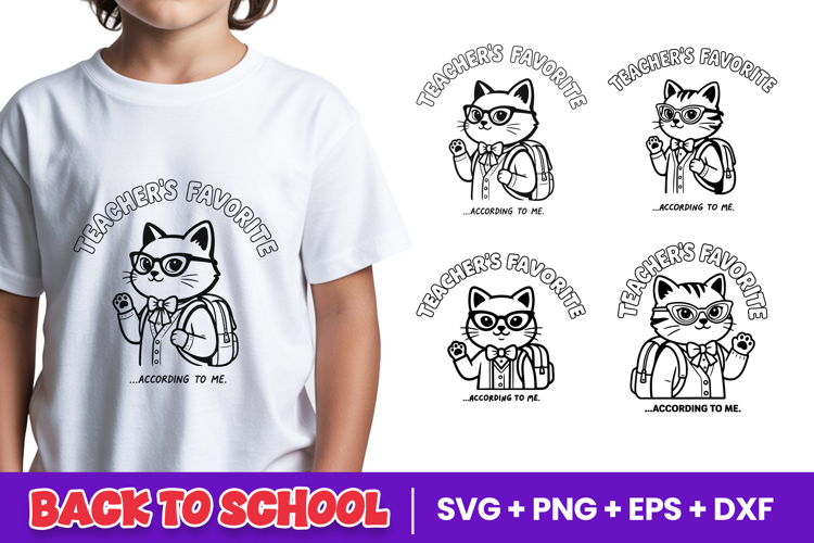 Teachers Favorite Cat Back To School SVG PNG
