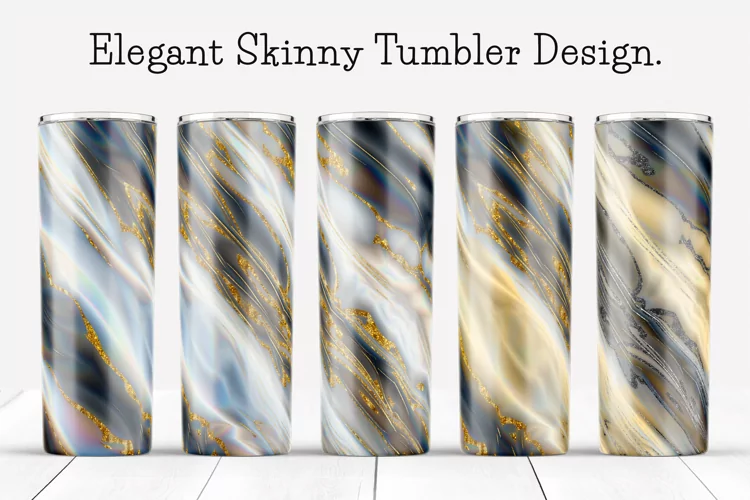 Elegant Skinny Tumbler design Sublimation. 20 oz.
