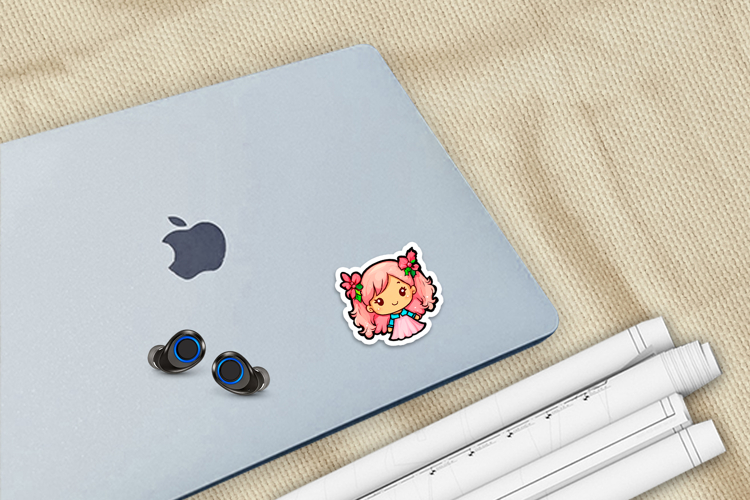 Christmas Little Angel Printable Stickers PNG Files example image 1