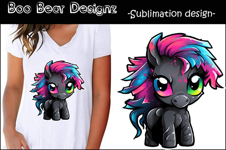 Punk Graffiti styled Pony Sublimation design