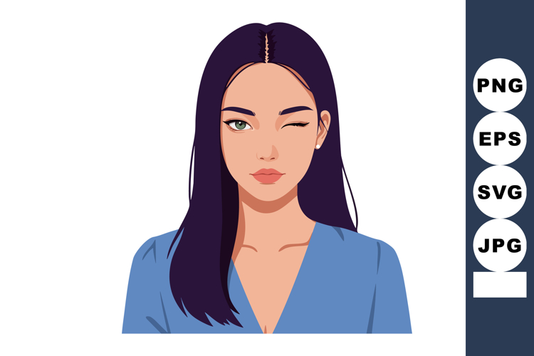 Black Hair Clipart Image 2
