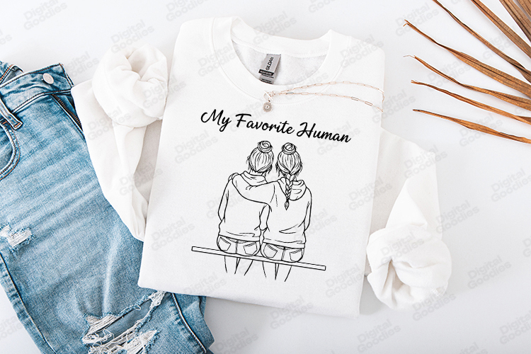 My Favorite Human SVG | Best Friends Heart Hands Line Art