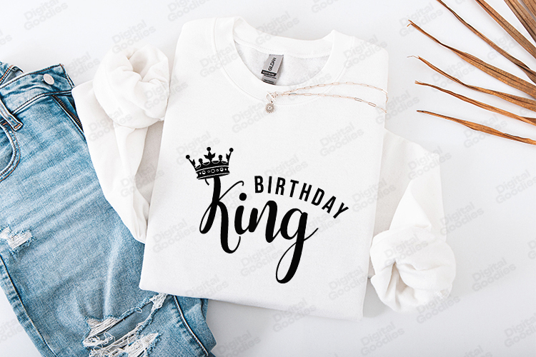 King Birthday Month Tshirt Design Script Typography Art
