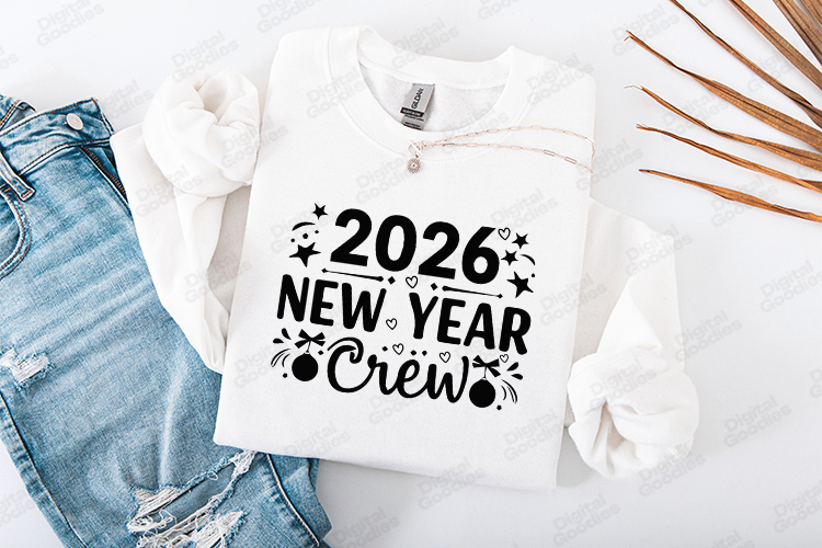 New Year Crew 2026 SVG Shirt Design