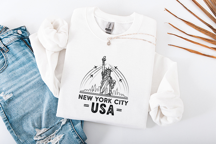 New York City USA SVG Statue of Liberty Skyline Cut File