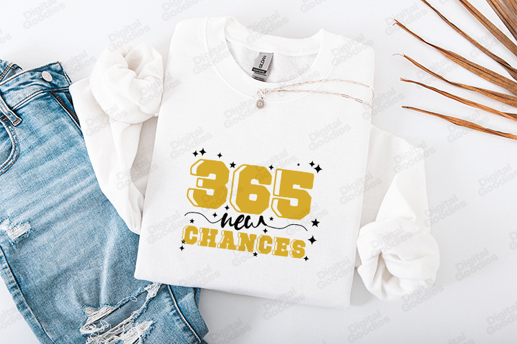 Happy New Year 2026 365 Days New Chances SVG Shirt Design