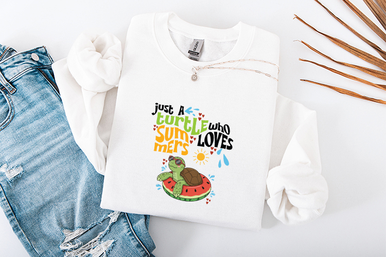 Just A Turtle Who Loves Summers Watermelon Float PNG