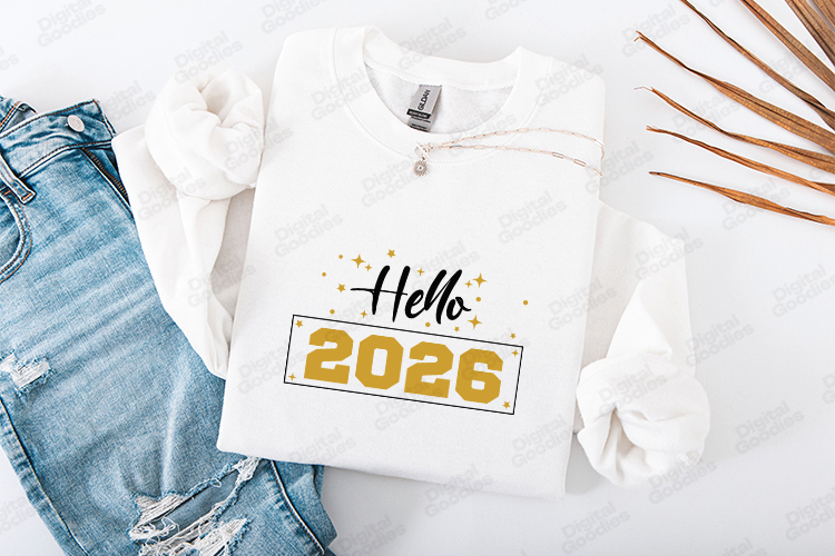 Hello New Year 2026 SVG Shirt Design