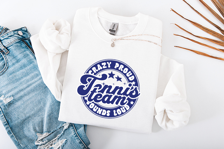 Tennis Team SVG - Crazy Proud Retro Spirit Court Seal