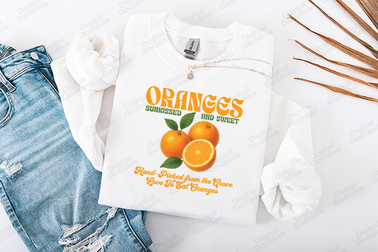 Oranges Sunkissed Sweet SVG Fresh Fruit Sublimation Graphic