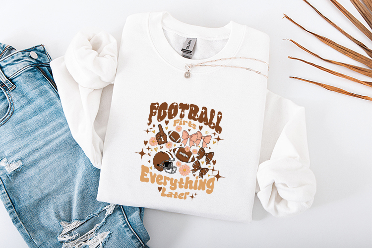 Football First Everything Later SVG - Retro Coquette PNG
