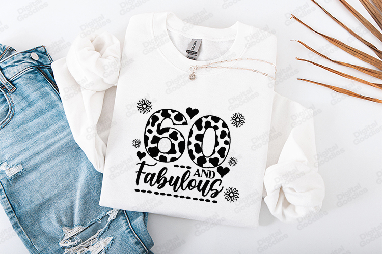 60 Fabulous Birthday Tshirt Design Script Typography