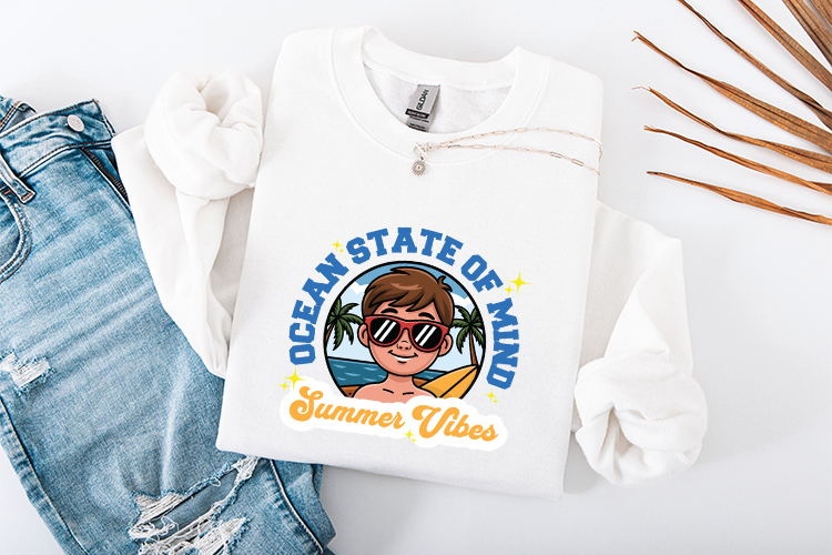 Ocean State of Mind SVG - Summer Vibes Boy Beach Art