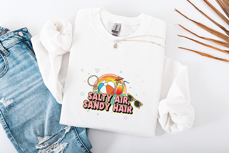 Salty Air Sandy Hair SVG - Summer Beach Vacation Art