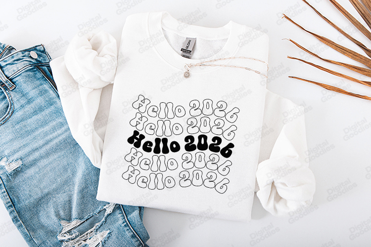 Hello New Year 2026 SVG Shirt Design