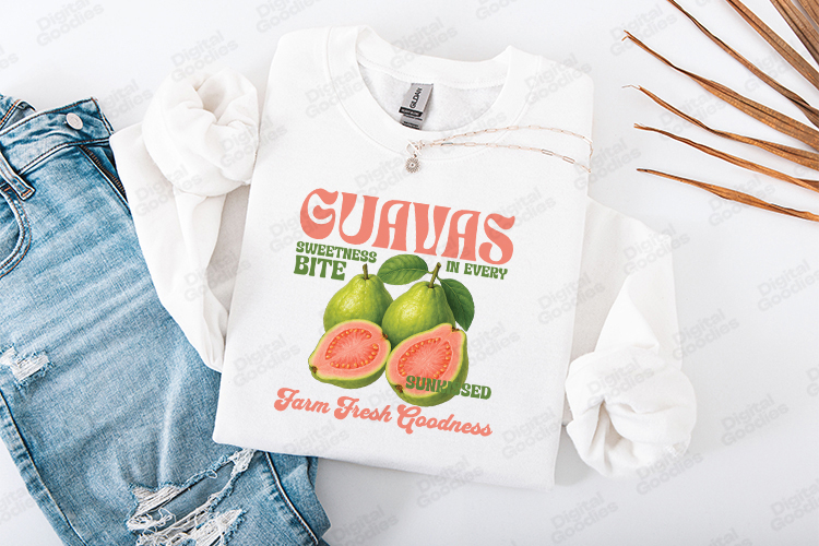 Guavas Farm Fresh Goodness SVG Sweet Sunkissed Fruit Graphic