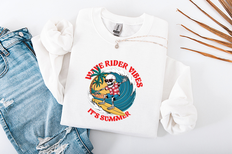 Wave Rider Vibes Its Summer Surfing Skeleton Sublimation