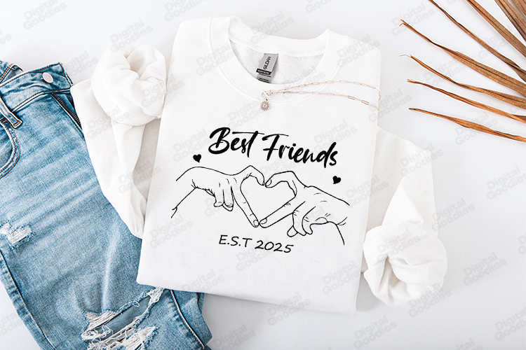 Best Friends Heart SVG Bundle | My Favorite Human Line Art