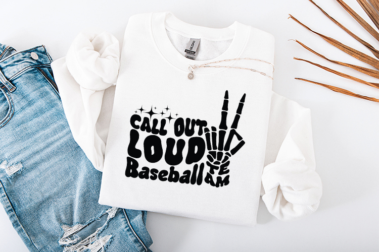 Groovy Skeleton Baseball SVG - Call Out Loud Peace Design