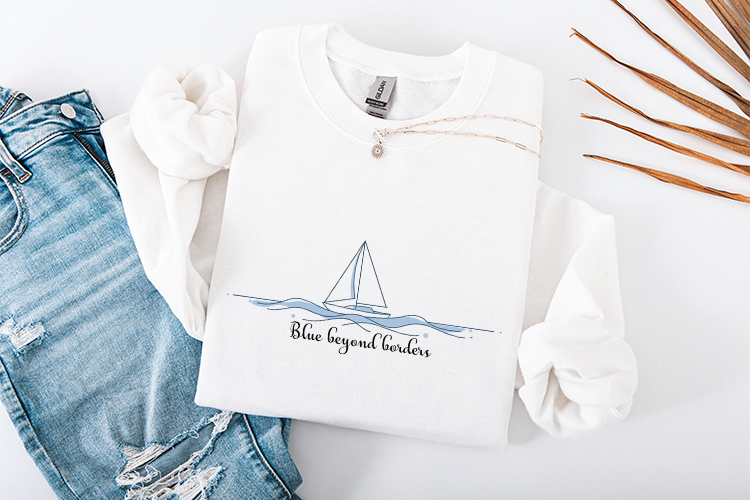 Sailing SVG - Blue Beyond Borders Minimalist Boat Art