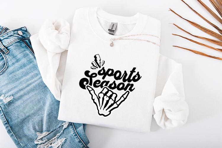 Sports Season SVG - Groovy Shaka Skeleton Hand Design