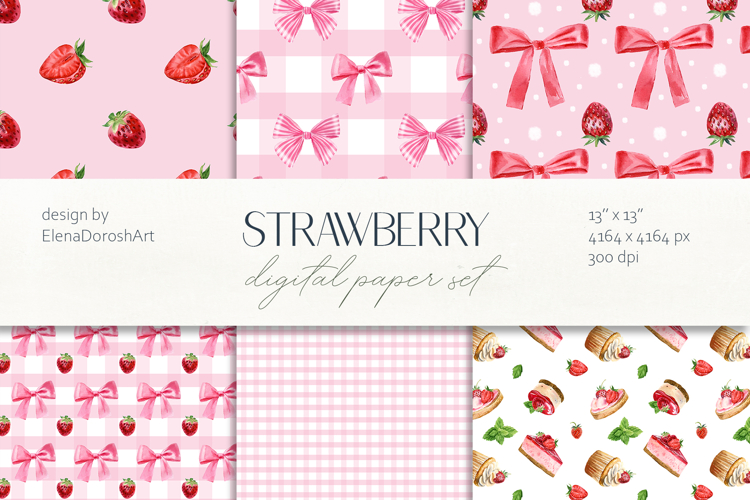  Strawberry Watercolor