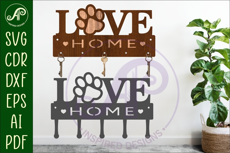 Pet LOVE Key holder designs for wood and metal