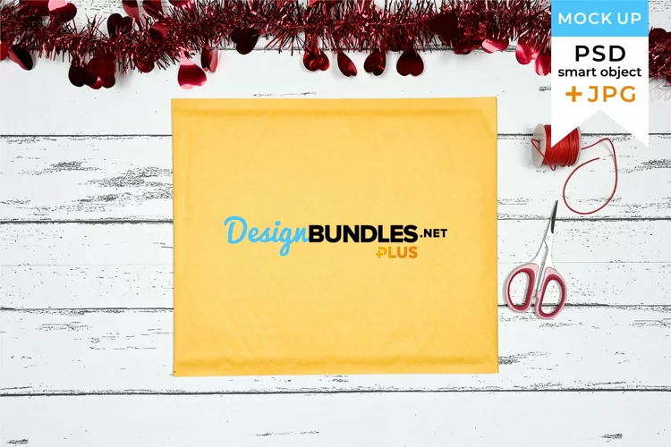 Packaging mockup Valentine's Day | Envelope mockup Valentine
