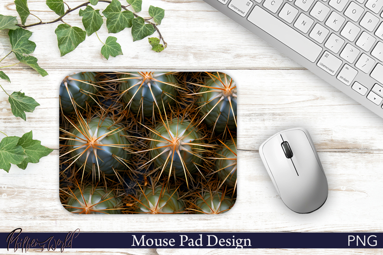 Floral Mouse Pad Design | Cacti| top view