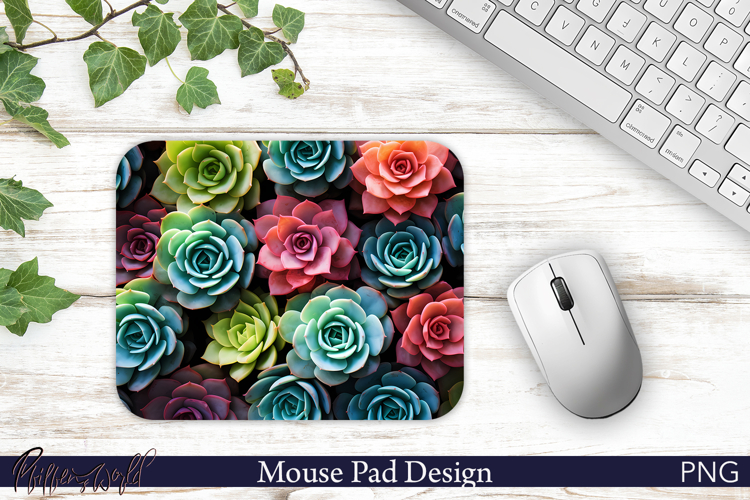 Floral Mouse Pad Design | Succulents