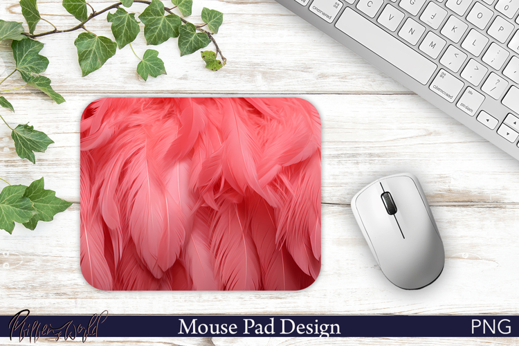 Mouse Pad Design | Pink Feathers | Wild Flamingo