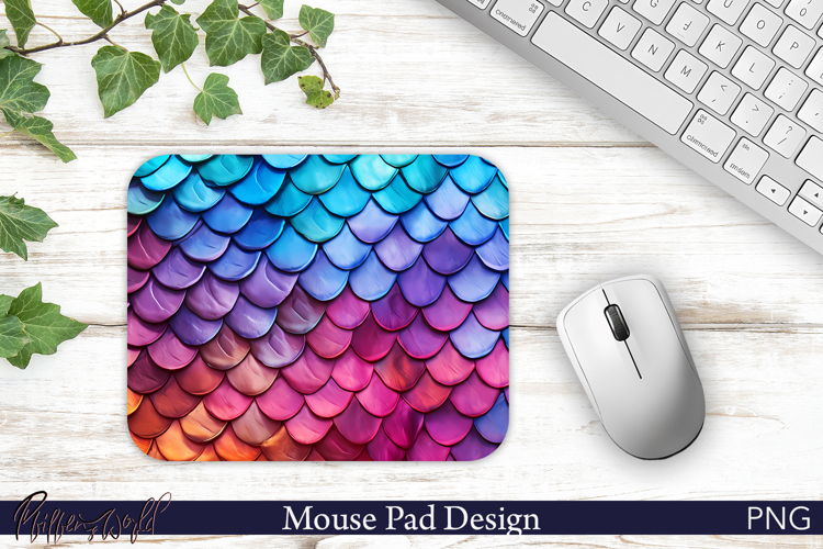Mermaid Sunset Scale Fantasy Mouse Pad Design