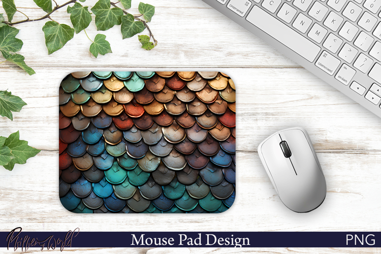 Rustic Dragon Scale Texture Mouse Pad Design
