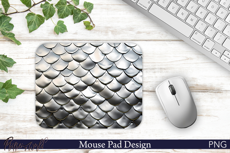 Silver Armor Scale Mouse Pad Design