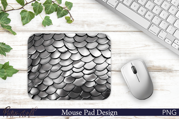 Chrome Dragon Scale Mouse Pad Design